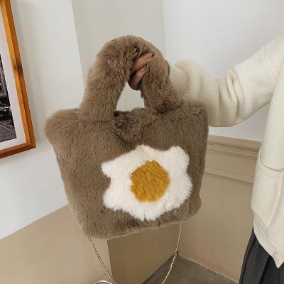 China Others 2021 autumn and new winter plush bags fashion ladies fashionable plush bag portable handbag large capacity stand for sale