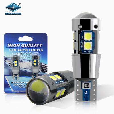 China Auto Ignition 12V Canbus Error Free 3030 10SMD Canbus Led T10 W5W 194 192 Led Bulb T10 Interior Led Light for sale