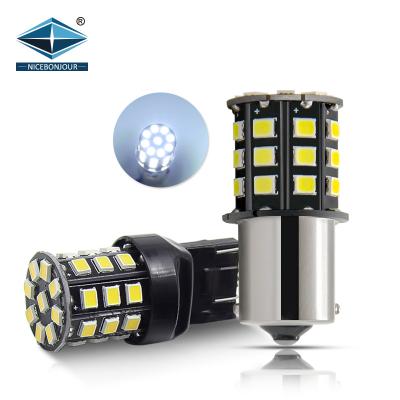 China Auto Lighting System Car Led Light Supplier 33SMD 12 Volt Amber White 1156 Volt 2835 Car Brake Bulb 1157 T20 Led Tail Stop Light for sale