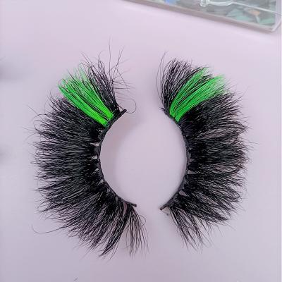 China 3d Packing Colored Lashes Private Label 25mm Colored Eyelash Strips Mink Lashes With Color for sale