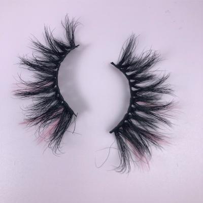 China 25-30 Times Colored Lashes Mix Color 100% Real Mink Cruelty Free Strip Lashes With Color To End 3D 5D Fake Eye Handmade Lashes for sale