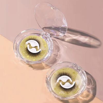 China Long Natural No Glue Eyelash Vendor Tape Self Adhesive Eye Tresluces Lashes Reusable Self Adhesive Eyelashes for sale