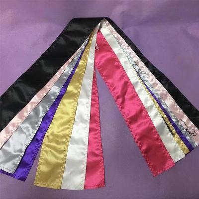 China Wholesale Customized Comfortable Soft Silk Headband Satin Silk Hair Scarf Head Wraps With Logo for sale