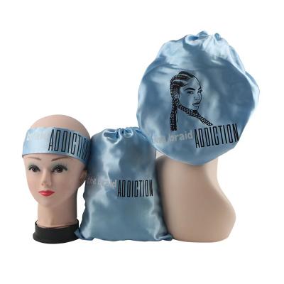 China Custom Hair Bundle Printing Satin Hair Bundles Wig Bag With Logo Bag Hair Silk Packaging for sale