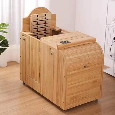 China Computer Control Panel wooden  barrel sauna wood with two double door doors for sale