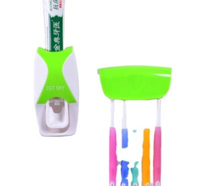 China Multifunction 5pcs Family Use 3M Toothpaste Stiker Bathroom Toothpaste Dispenser Viable Toothbrush Holder for sale