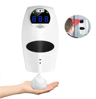 China Modern Automatic 850ml Soap Dispenser Foam Body Temperature Reading Hospital Medical Automatic Soap Dispenser for sale