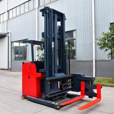 China Stores 1000kg, 1500kg, height 9m Electric Power 3 way aisle forklift reach even narrow reach garment truck with price for sale