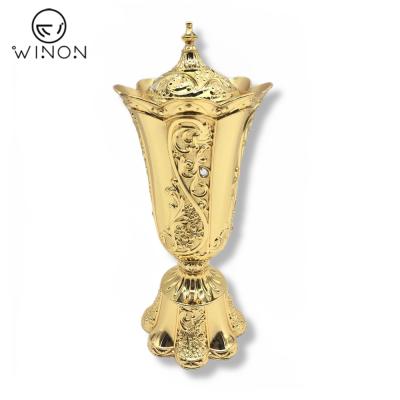 China Popular Arabic Gold Plated Round Censer Bakhoor Indian Incense Middle East Sharp Oud Censer Incense Holder Decor For Party Home Hotel for sale