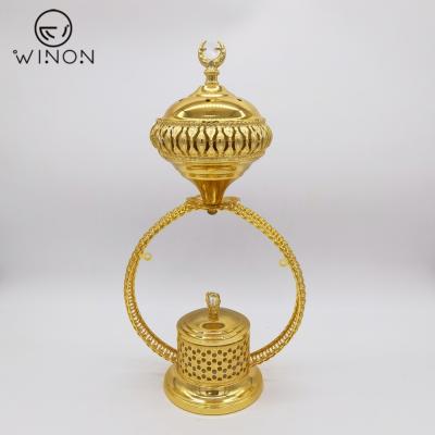 China Home Party Incense Burner Creative Oud Holder Incense Censer Wedding Decoration Indian Arabic Customization Gold Plated Tableware for sale