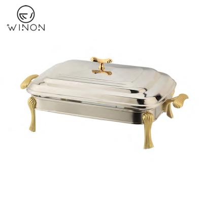 China Europe hotel restaurant design stainless steel buffet serving dish chafing dish food warmer for sale