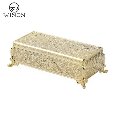 China Fashionable Wholesale Rectangle Large Size Turkish Flower Storage Jewelry Box Chocolate Candy Box Cash Box for sale