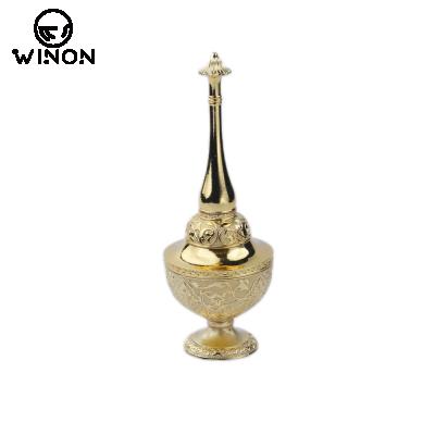 China Eco-friendly Fashion Arabian Wedding Gift Perfume Accessories Holder Gold Plated Unique Perfume Bottle for sale