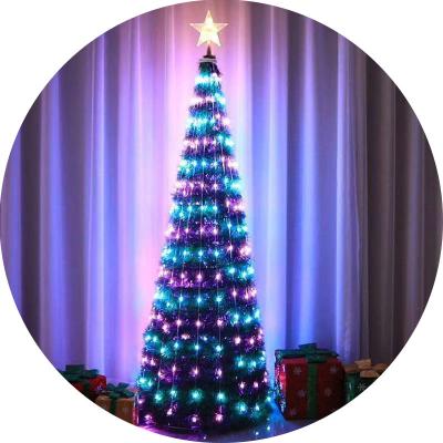 China Xmas Smart LED Copper Wire String RGB Light Remote Control Christmas Tree Decoration Light For Indoor Outdoor for sale