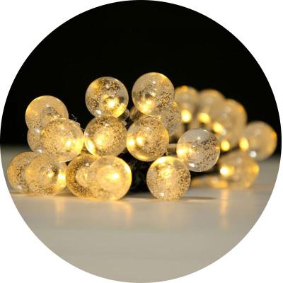 China Eco-Friendly Solar Powered Bubble Crystal Ball Christmas Lights Waterproof LED String Fairy Lights For Outdoor for sale