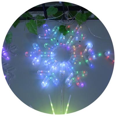 China Snowflake Lights Various Colors Neon Light Pattern Hanging Snowflake Lights Outdoor for sale