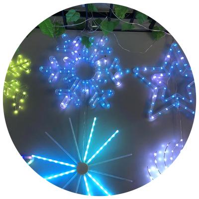 China Big Big Led Snowflake Waterproof Lighted Led Blue Snowflake Lights For Outdoor Hanging for sale