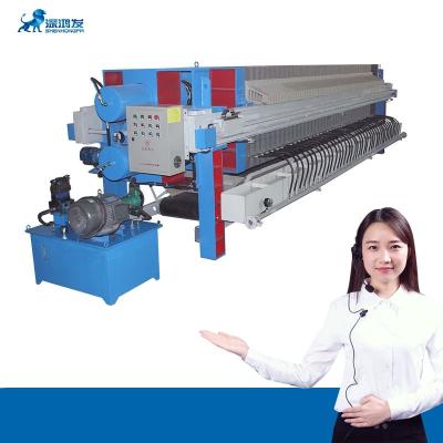 China Hotels Auto Feeding High Efficiency Shen Hong Fa 100m2 Membrane Filter Press For Sewage Treatment Plant With Factory Cheap Price for sale