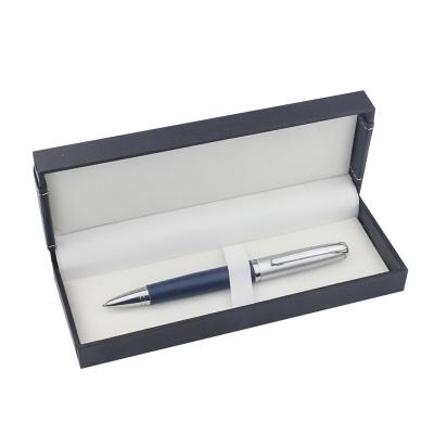 China Navy Blue Luxury Professional Leather Pen Metal Ballpoint Pen For Father's Day Gift From China Manufacture for sale