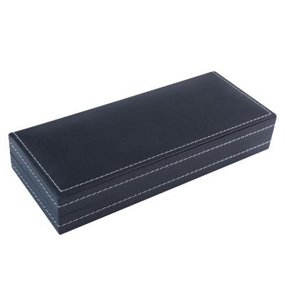 China Hot Sale Fancy Leather Pen Box Gift With Silver Decoration Inside Customized LOGO Engraved On The Surface for sale