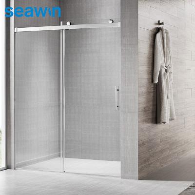 China Quiet Operation SeaWin Luxury Frameless Sliding Shower Room Bath Shower Enclosures Shower Glass Door Cleaning for sale