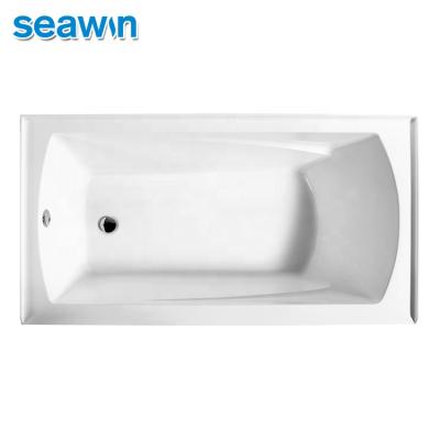 China Drop In SeaWin Concise White Clear Rectangular Hotel Custom 150Cm Skirted Banheira Deep Bathtub for sale