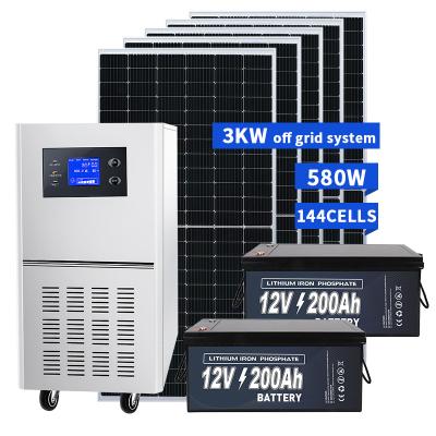 China 3KW 5KW 8KW 10KW 15KW 20KW 30KW Industrial Commercial Use Solar Power Off Grid With Panel Kits for sale