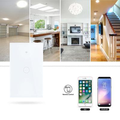 China Crystal Glass Touch Switch SESOO Smart Home wifi smart switch Lamp Switch Wall Alexa and Google Home work 2 way band 1 wifi controlled switch for sale