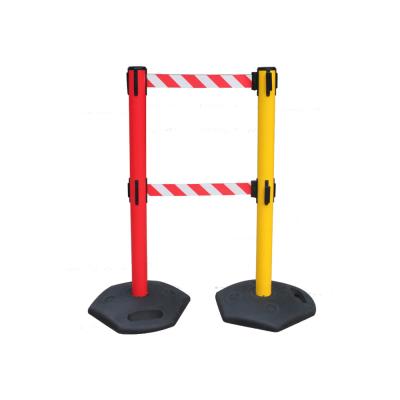 China Plastic Belt Packing Barrier Queue Rack Poles Pcs Color Feature 2.3-3.6m Length/4.8cm Width for sale