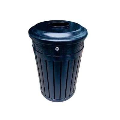 China Viable perforated galvanized trash can/iron trash cans/outdoor metal street garbage bin for sale