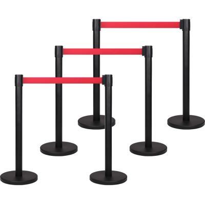 China Crowd Control Red Carpet Queue Poles Stand Up Belt Barrier Stand 2.3-3.6m Width/4.8cm Width for sale