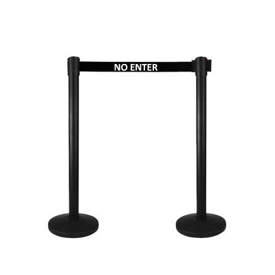 China Post Separador Post Separador Com Fita Customize Queue Tape Airport Barricade, Retractable Belt Tank Top Barrier 2.3-3.6m width/4.8cm width for sale