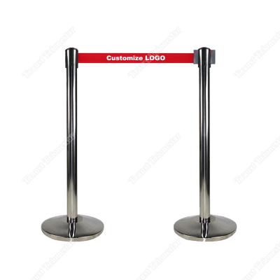 China Traust Crowd Control Barricade Road Safety Metal Queue Post Barrier 2.3-3.6m length/4.8cm width for sale