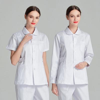 China Medical Hospital Medial Work Spandex Fabric Uniform White Scrub Matching Tops And Pants for sale