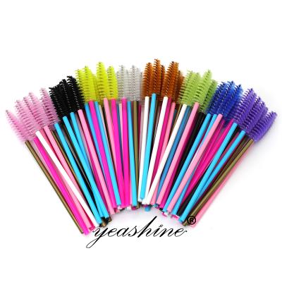 China Disposable Custom Eyelash Extension Makeup Silicone Lip False Stone Key Chain Spoolie Eyebrow Brush Dual for sale