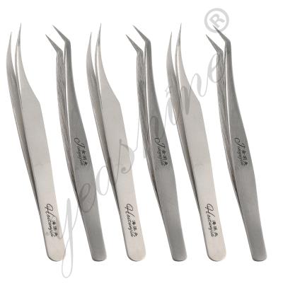 China Eyelash Extensions Tweezers Customized Eyelash Extension Stainless Steel Tool Sharp Point Professional Facial Volume Lash Tweezer for sale