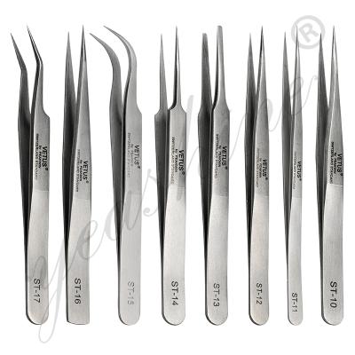 China Fashion False Lash Applicator Tweezer Eyelash Extensions Tweezers Curved Private Label Strip Volume Round Tip Tweezer for sale