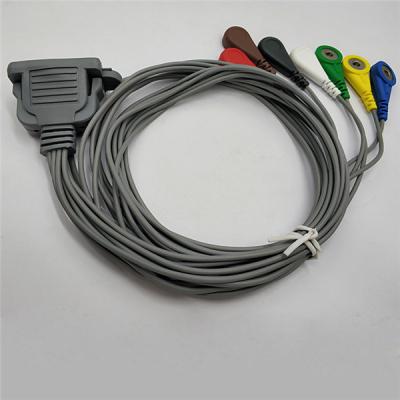 China 15 cable del tronco del Pin 85cm Holter Ecg, conectores de cable de Ecg del DMS del viejo estilo de TPU en venta