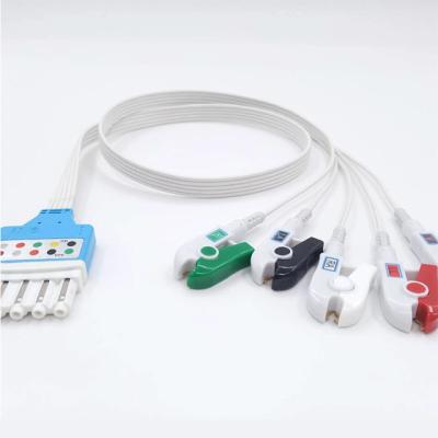 China Kompatibles HP/PH 5 führen Ecg-Kabel, TPU Gd-Art ECG-Patienten-Kabel zu verkaufen