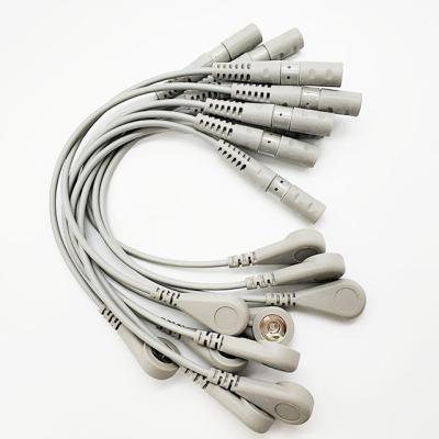 China Compatible ECG / EKG Accessories 10 Lead Ekg Adapter Cable Leaders For Banana 4.0 Snap for sale