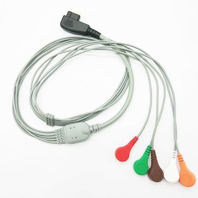 China DMS One Piece 5 Leads Wearable Holter Monitor Cable, HDMI Connector Ecg Adapter Clips for sale