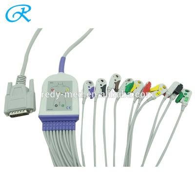 중국 15 Pin Nihon Kohden TPU 10 Lead EKG Cable Clip 판매용