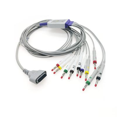 Cina Cavo compatibile di IEC AHA Holter ECG dei cavi di EDAN DX12 10 con la banana 4,0 in vendita