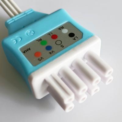 China Compatibele Beschikbare ECG Kabels 3 van Nihon Kohden Materiaal van pvc van het Lood het Medische Gebruik Te koop