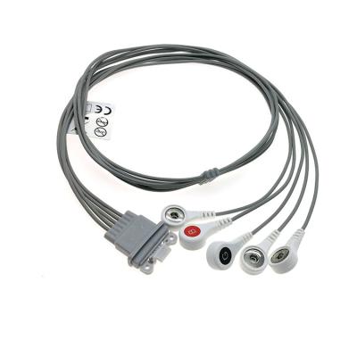 Cina Colore grigio del cavo dell'elettrodo AHA Holter ECG del cavo di TPU 5 per Schille in vendita