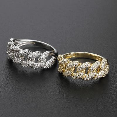 China New Fashion Trend Gold Ring Women CLASSIQUE 18K Gold Plated Hollow Cuban Link Chain Rings for sale