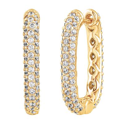 China 2022 Spring Fashion Jewelry Women's Gift CLASSIC Geometry 925 Zircon Silver Safety Pins Earring Huggie Circle Earrings for sale