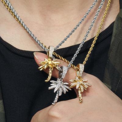 China 2022 Hiphop Fashion Brass Iced Out Iced Out Palm Pendants Necklaces For Men Hip Hop Rapper Jewelry for sale