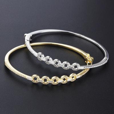 China 2022 Fashion Punk Zircon 14k 18k Gold Bracelet For Women Jewelry Designs 925 Sterling Silver Bracelets & Bangles for sale