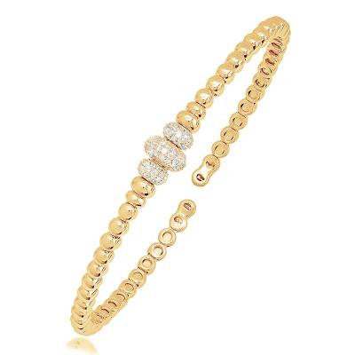 China New Trendy Vintage Women's 18k Gold Plated Jewelry Femme Accessories Zircon Custom Bracelet & Bangles for sale